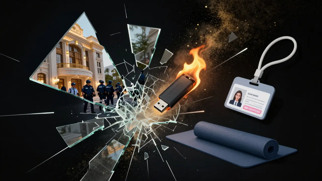 A shattered mirror reflecting fragmented symbols of a hidden past and quiet rebirth, with golden dust rising.