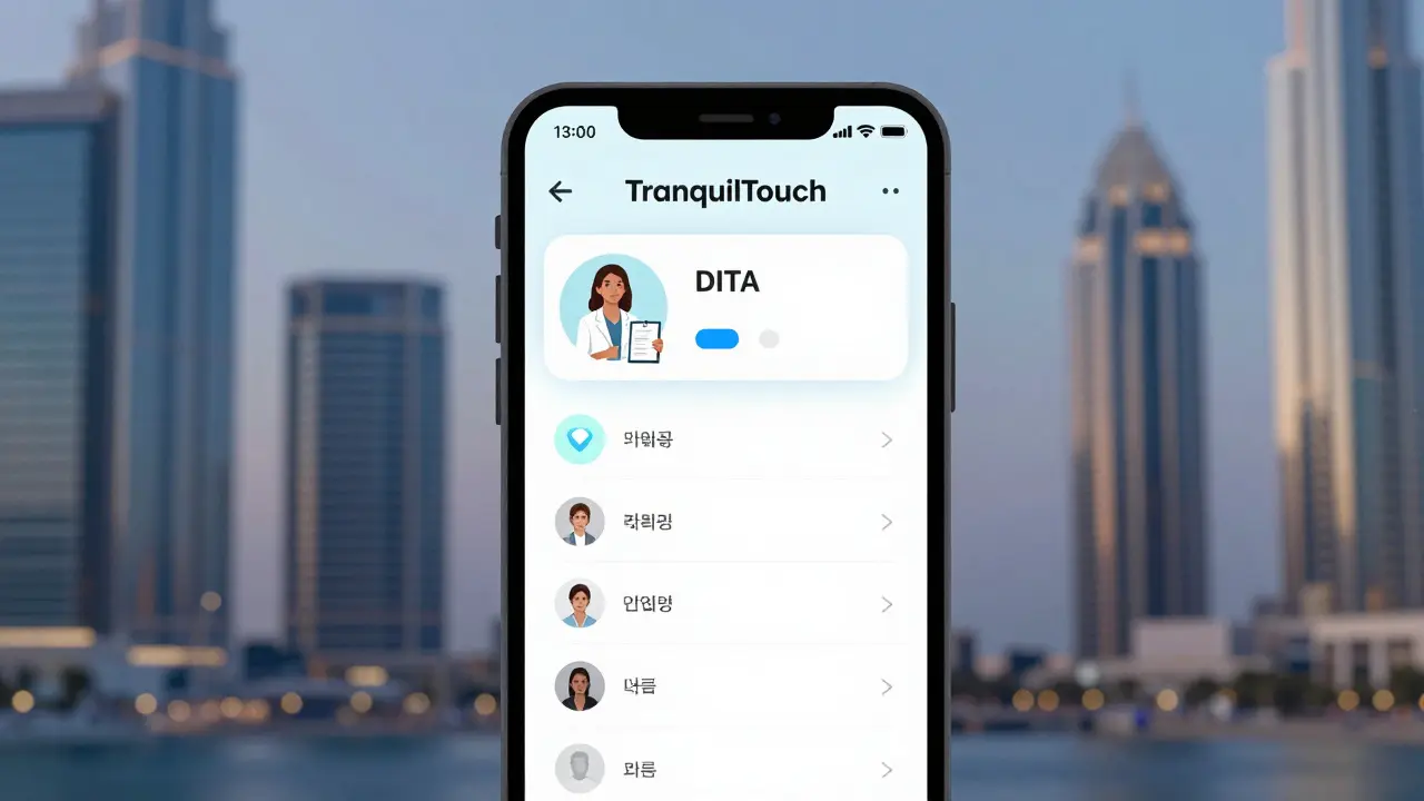 A smartphone screen showing a vetted wellness app with therapist certifications and privacy-focused filters.